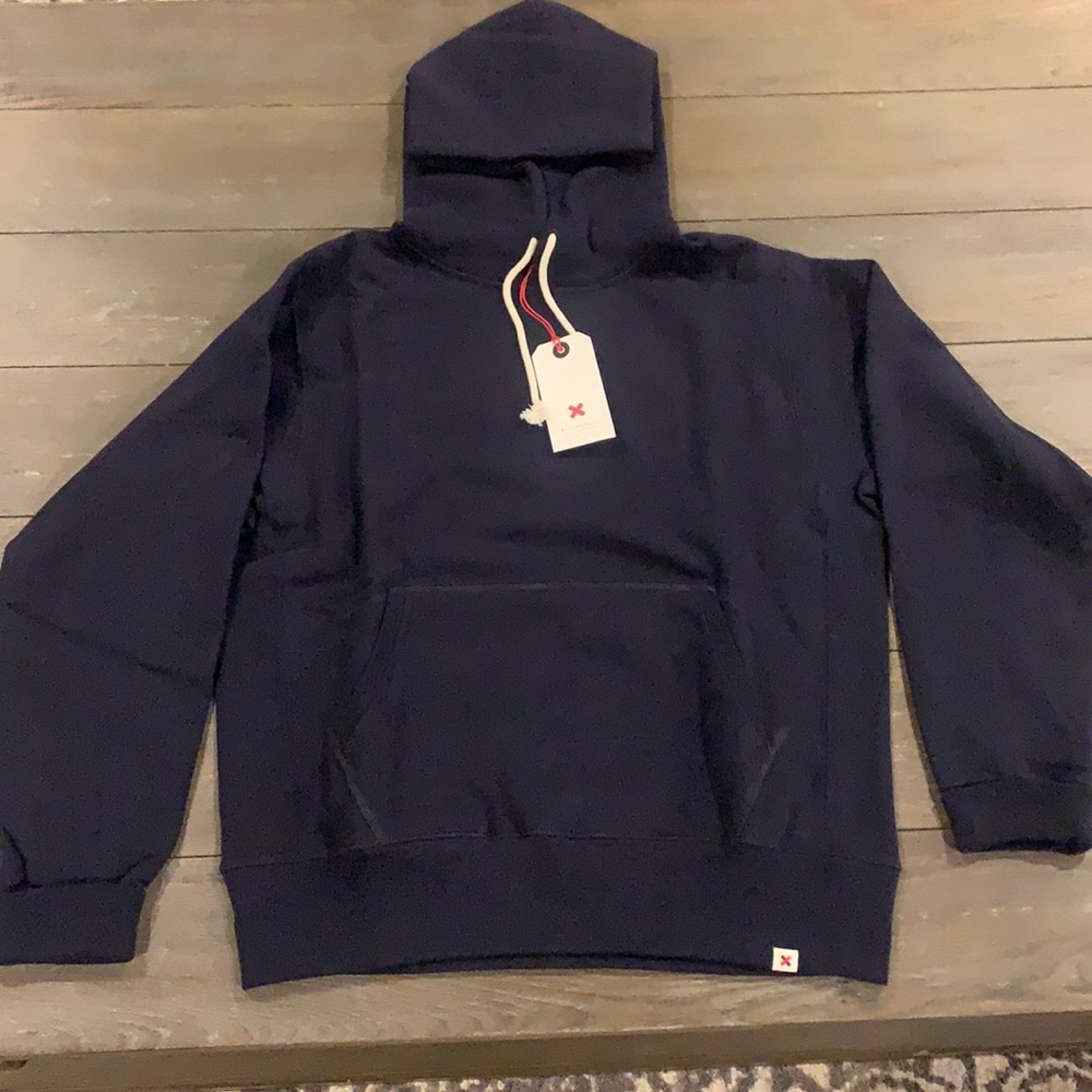 BEST MADE CO STANDARD HOODED SWEATSHIRT, NEW, Navy Hoodie